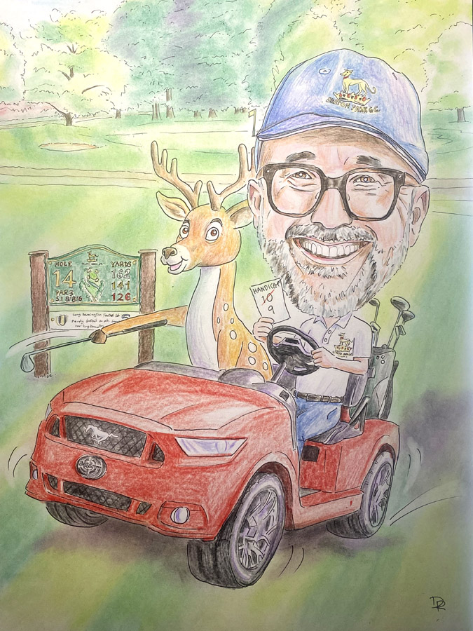 Professional Golf Caricature From Photograph